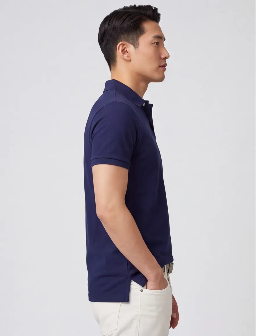 navy poloshirt Ralph Lauren 100% katoen 2 knoops