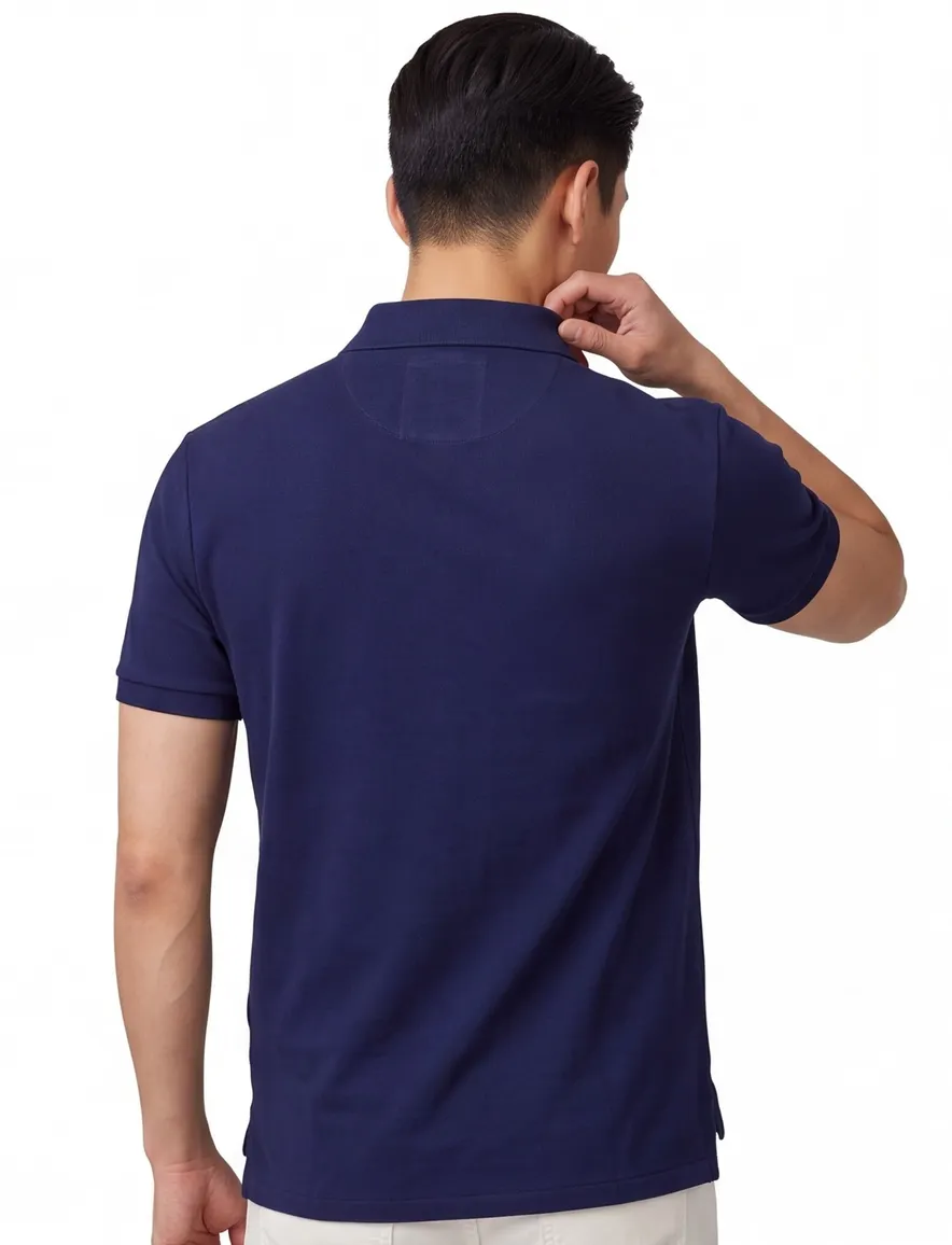 navy poloshirt Ralph Lauren 100% katoen 2 knoops