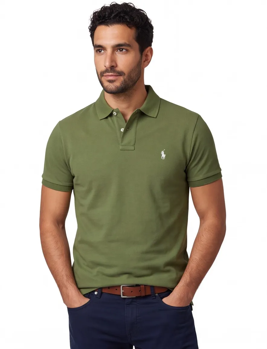 Groene polo Ralph Lauren 100% katoen korte mouw