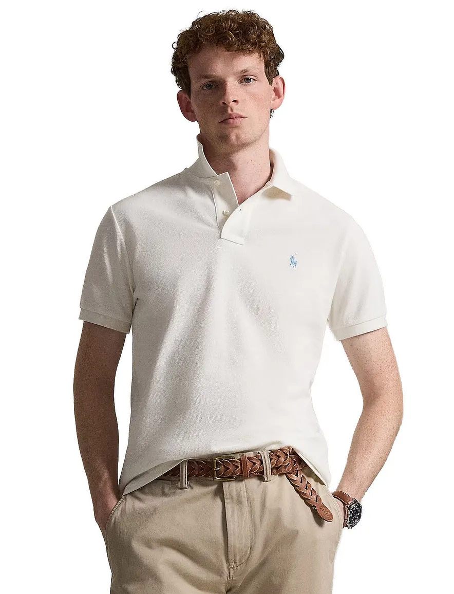 creme poloshirt Ralph Lauren normale fit 100% katoen