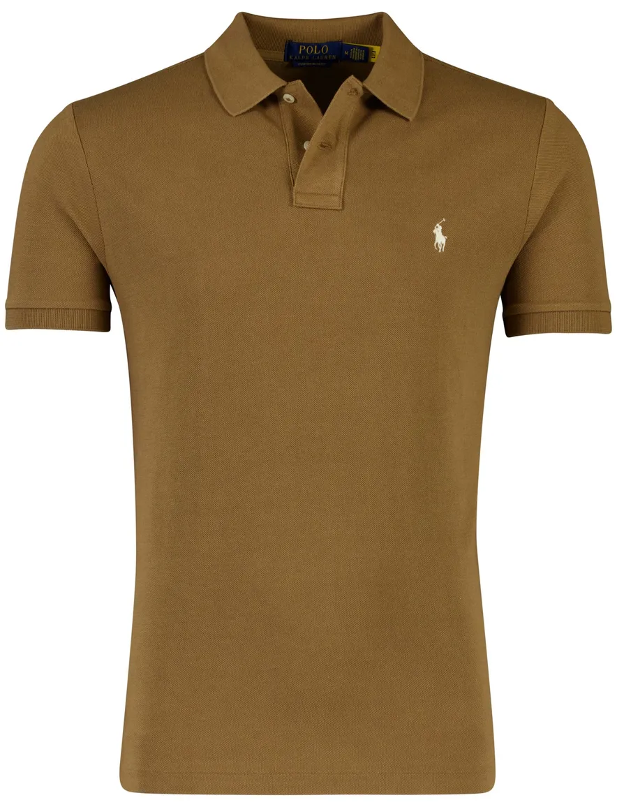 Polo ralph lauren polo bruin custom slim fit