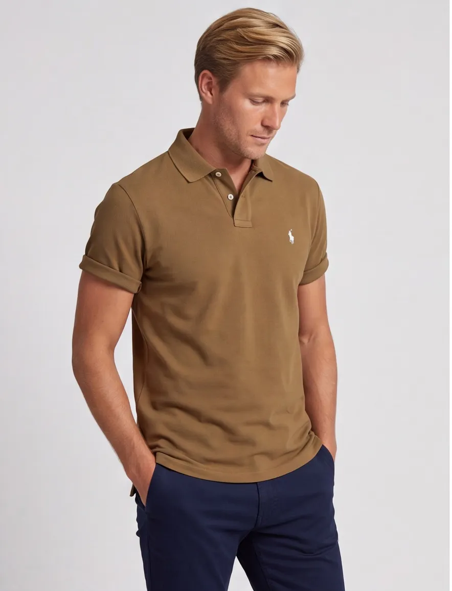 Bruine polo polo ralph lauren 2 knopen