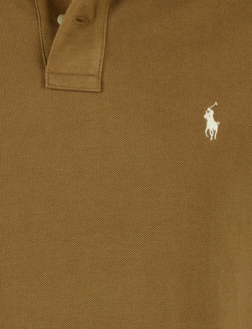 Polo ralph lauren polo bruin custom slim fit