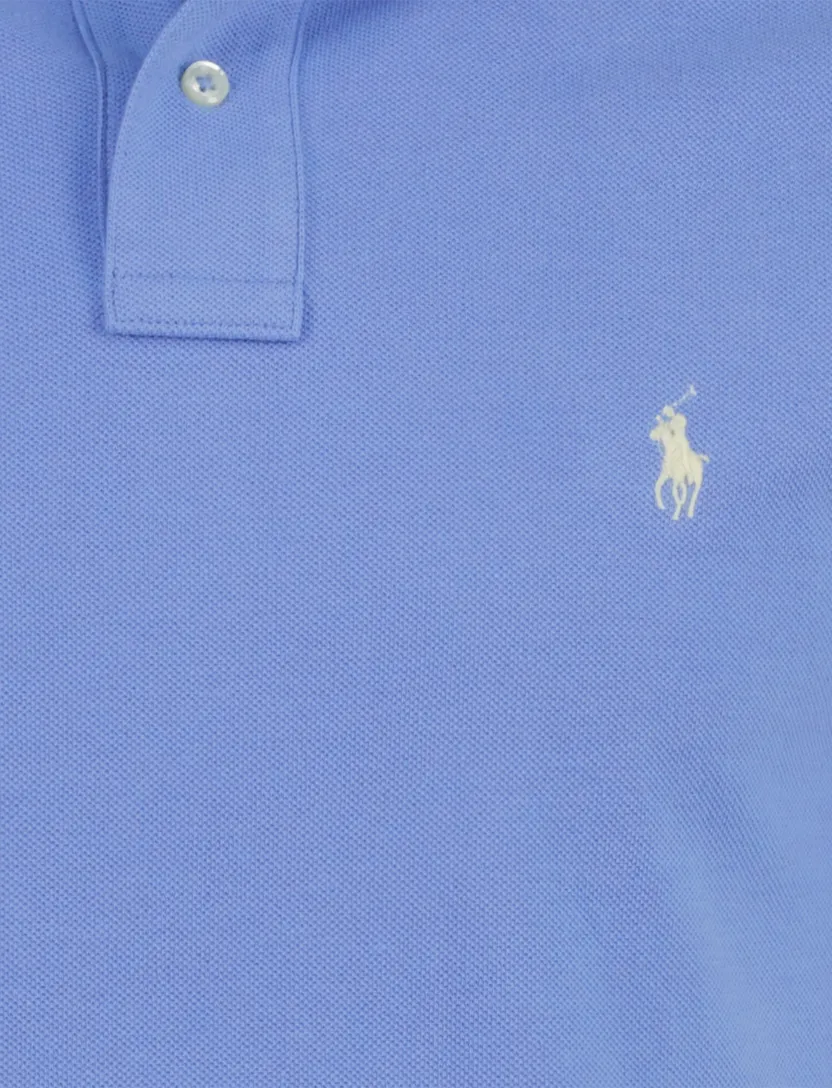 Polo Ralph Lauren poloshirt blauw slim fit 2 knoops