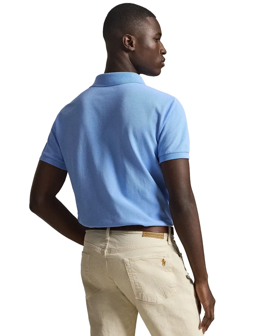 Polo Ralph Lauren poloshirt blauw slim fit 2 knoops