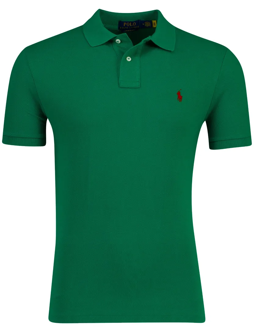Poloshirt groen Polo Ralph Lauren classics met rood paardje