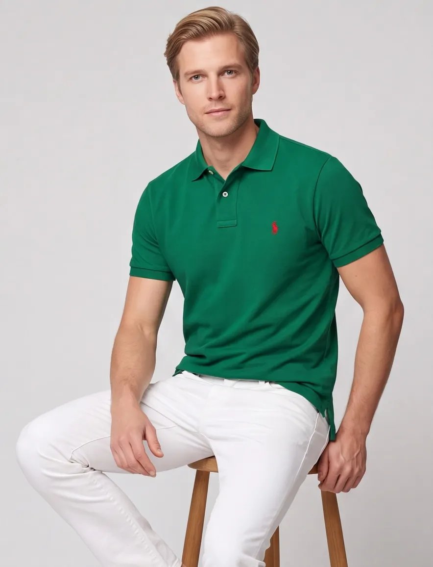 Polo Ralph Lauren groen poloshirt met rood paardje