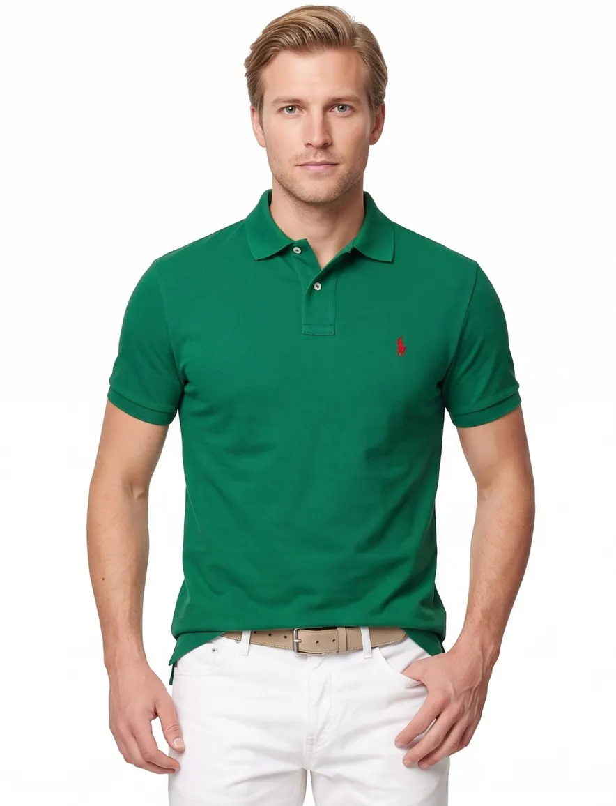 Polo Ralph Lauren groen poloshirt met rood paardje