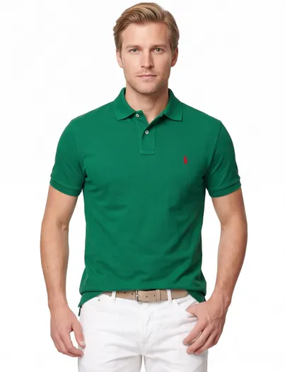 Polo Ralph Lauren Poloshirt groen Polo Ralph Lauren classics met rood paardje