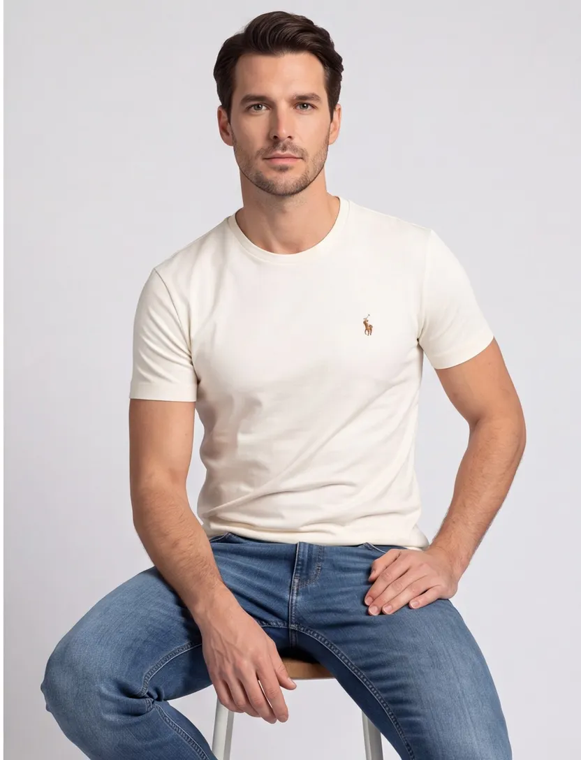 Beige Polo Ralph Lauren Custom Slim Fit