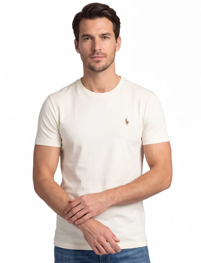 Beige Polo Ralph Lauren Custom Slim Fit