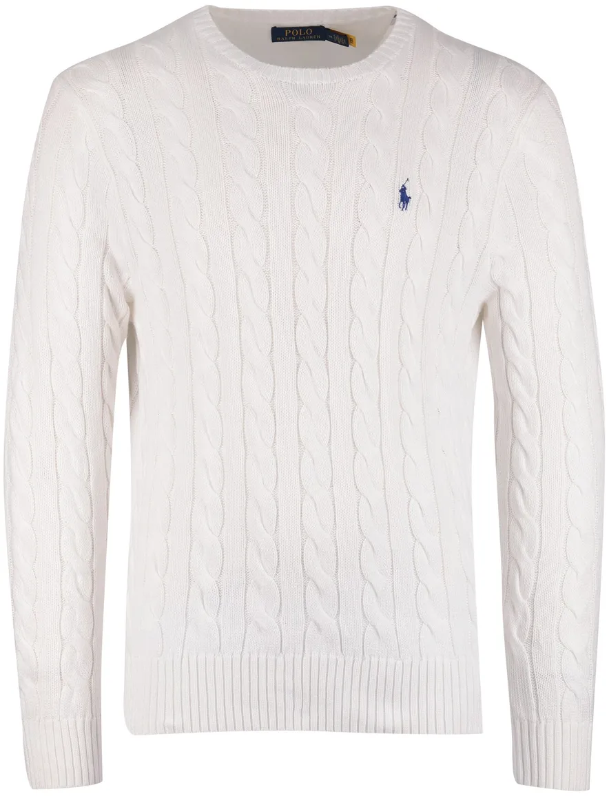 Polo Ralph Lauren cable knitted trui wit