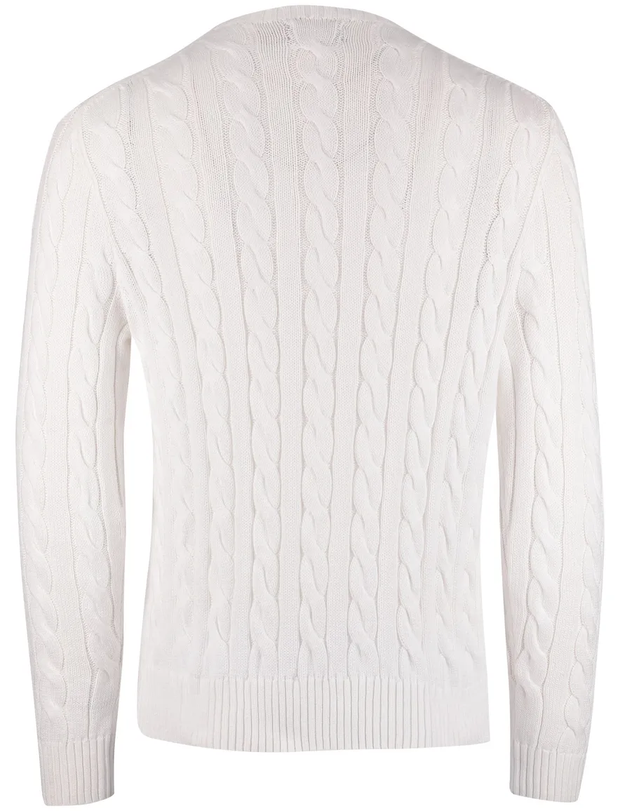 Polo Ralph Lauren cable knitted trui wit