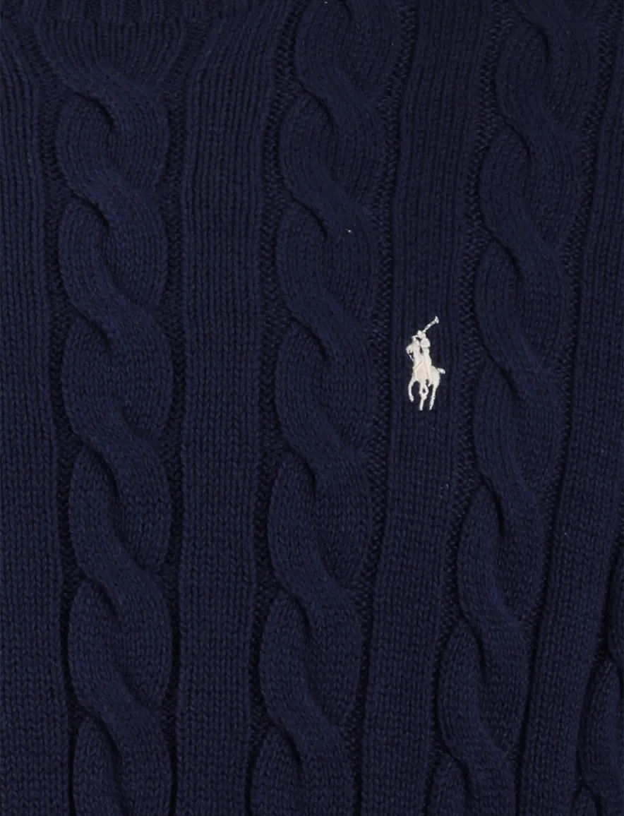 Polo Ralph Lauren kabeltrui donkerblauw structuur