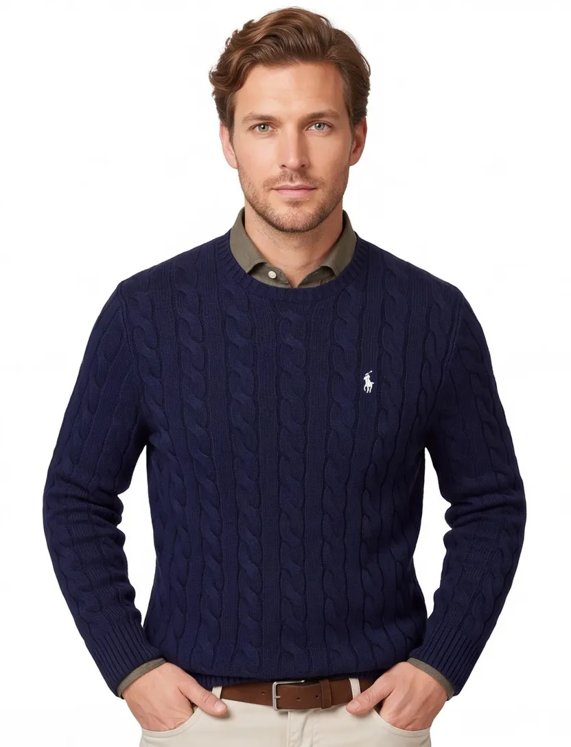 kabeltrui Polo Ralph Lauren navy normale fit