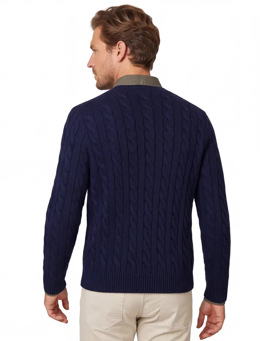 kabeltrui Polo Ralph Lauren navy normale fit