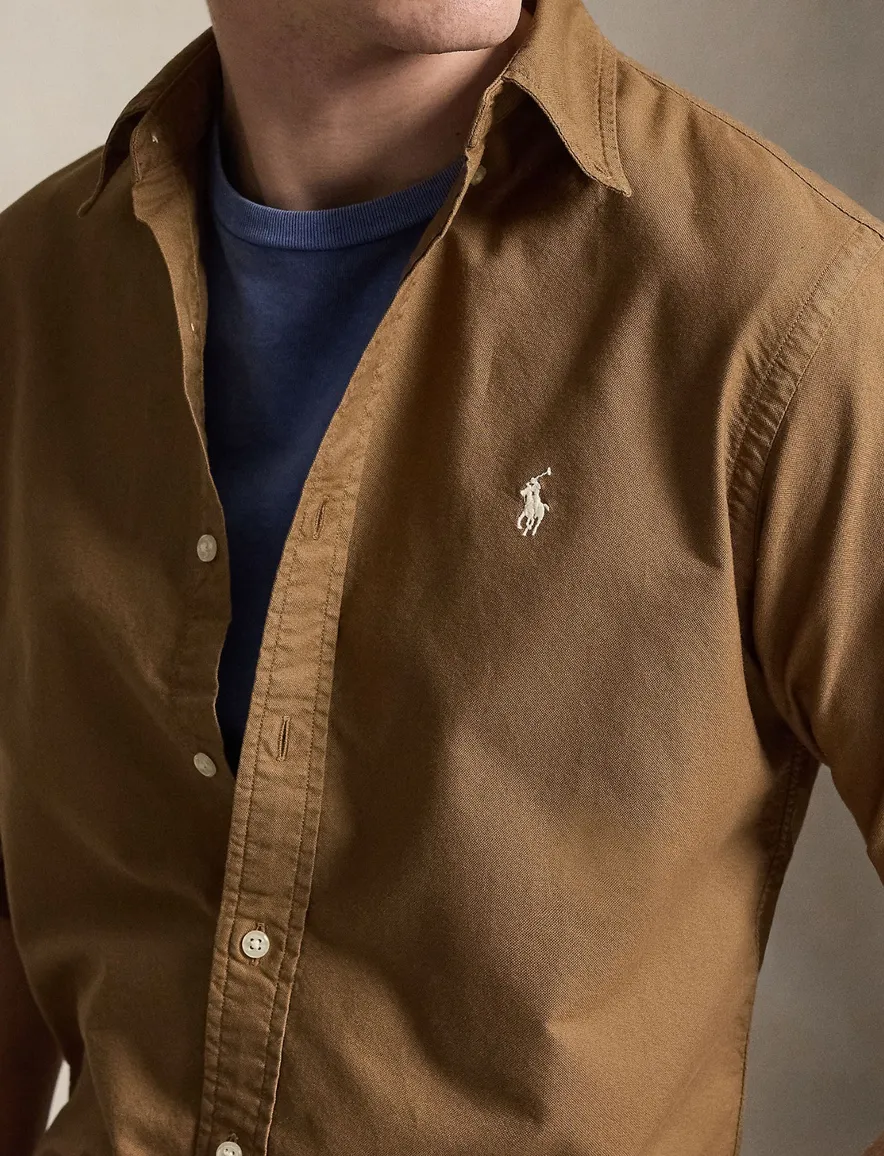 Polo Ralph Lauren custom fit overhemd bruin