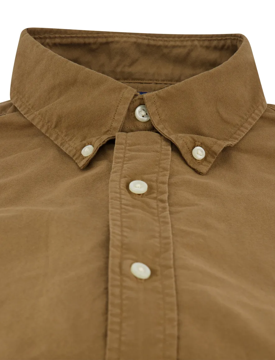 bruin overhemd Ralph Lauren custom fit