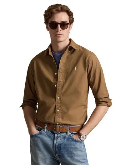Polo Ralph Lauren overhemd bruin Ralph Lauren custom fit button down