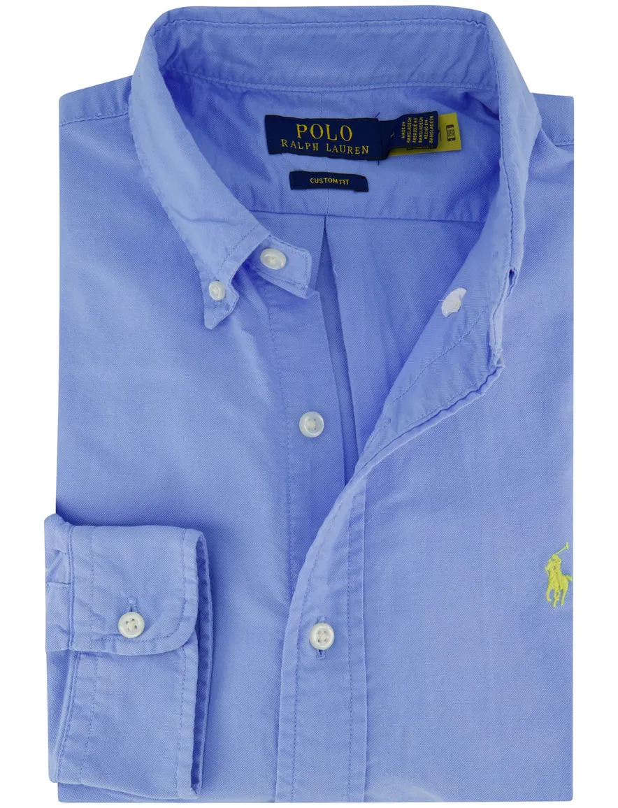 Blauw overhemd Polo Ralph Lauren button down boord