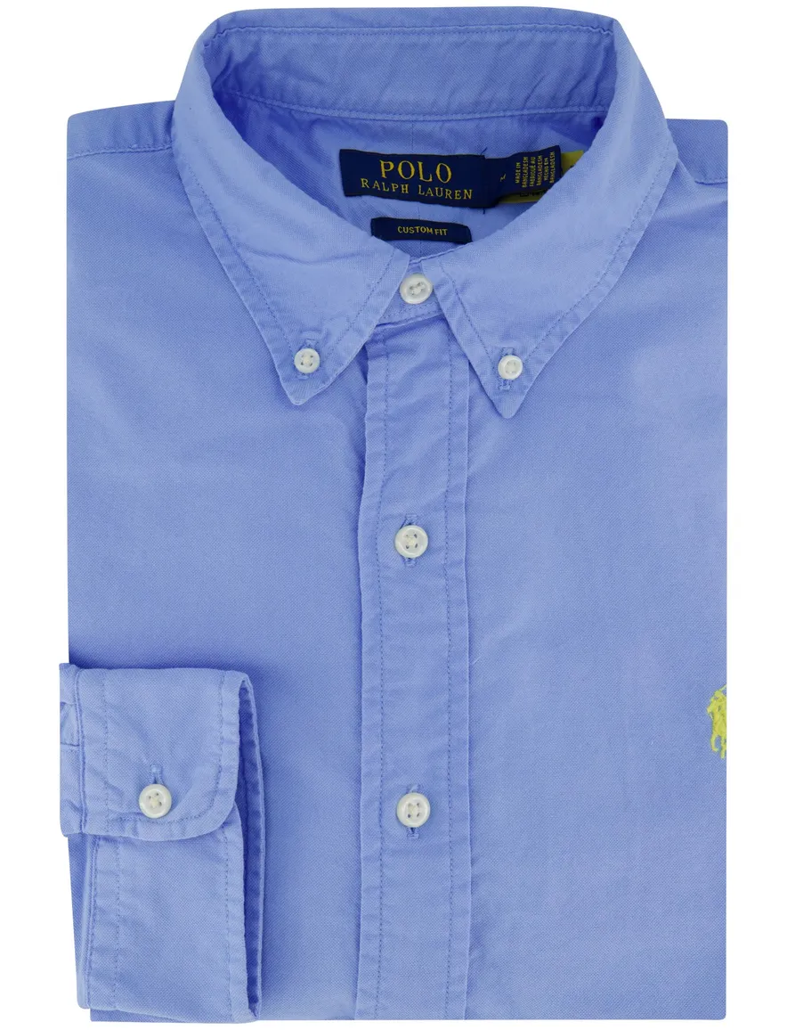 Blauw overhemd Polo Ralph Lauren button down boord