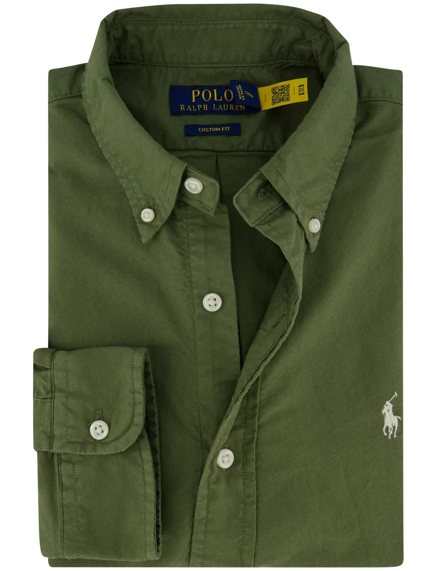 donkergroen overhemd Polo Ralph Lauren custom fit
