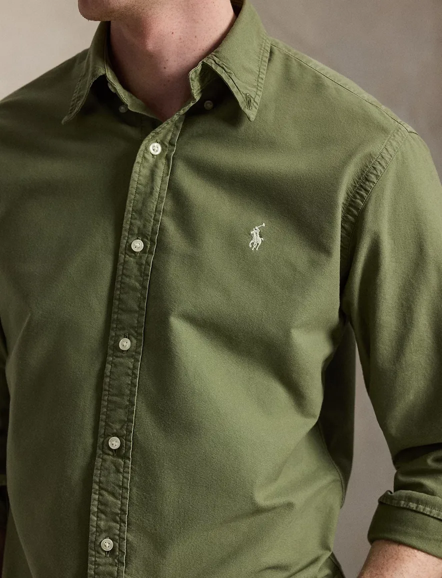 donkergroen overhemd Polo Ralph Lauren custom fit