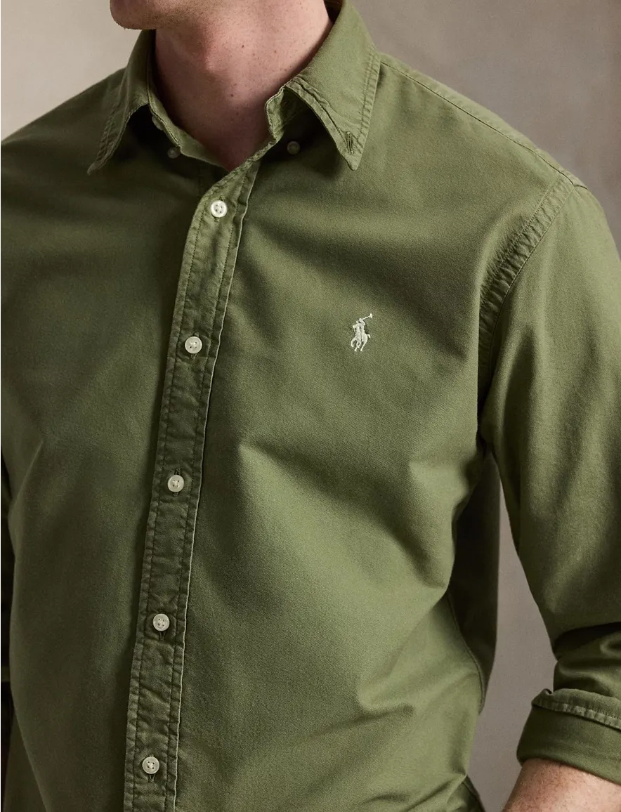 donkergroen overhemd Polo Ralph Lauren custom fit