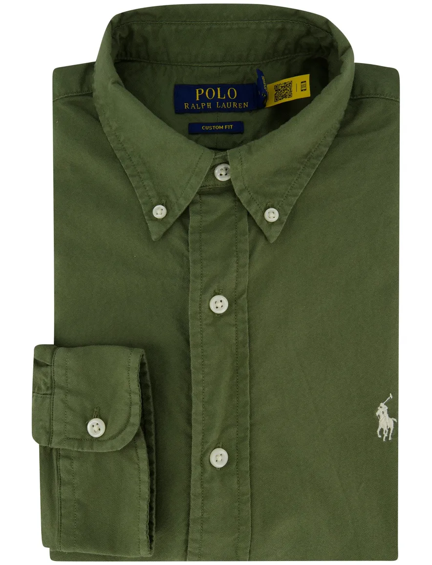 donkergroen overhemd Polo Ralph Lauren custom fit