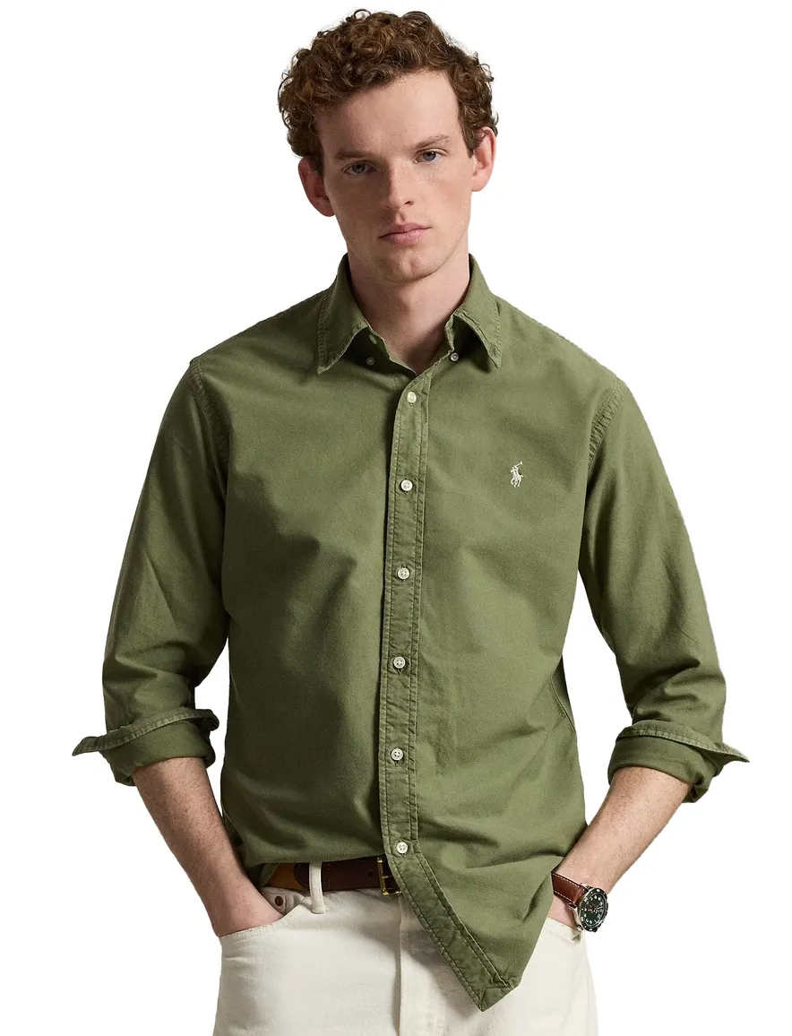 donkergroen overhemd Polo Ralph Lauren custom fit