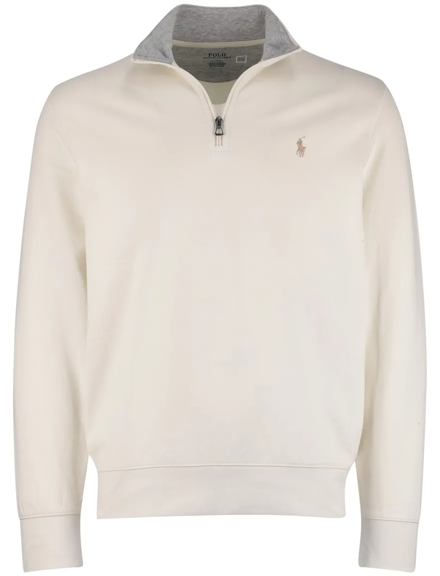 Polo Ralph Lauren Half Zip trui creme effen
