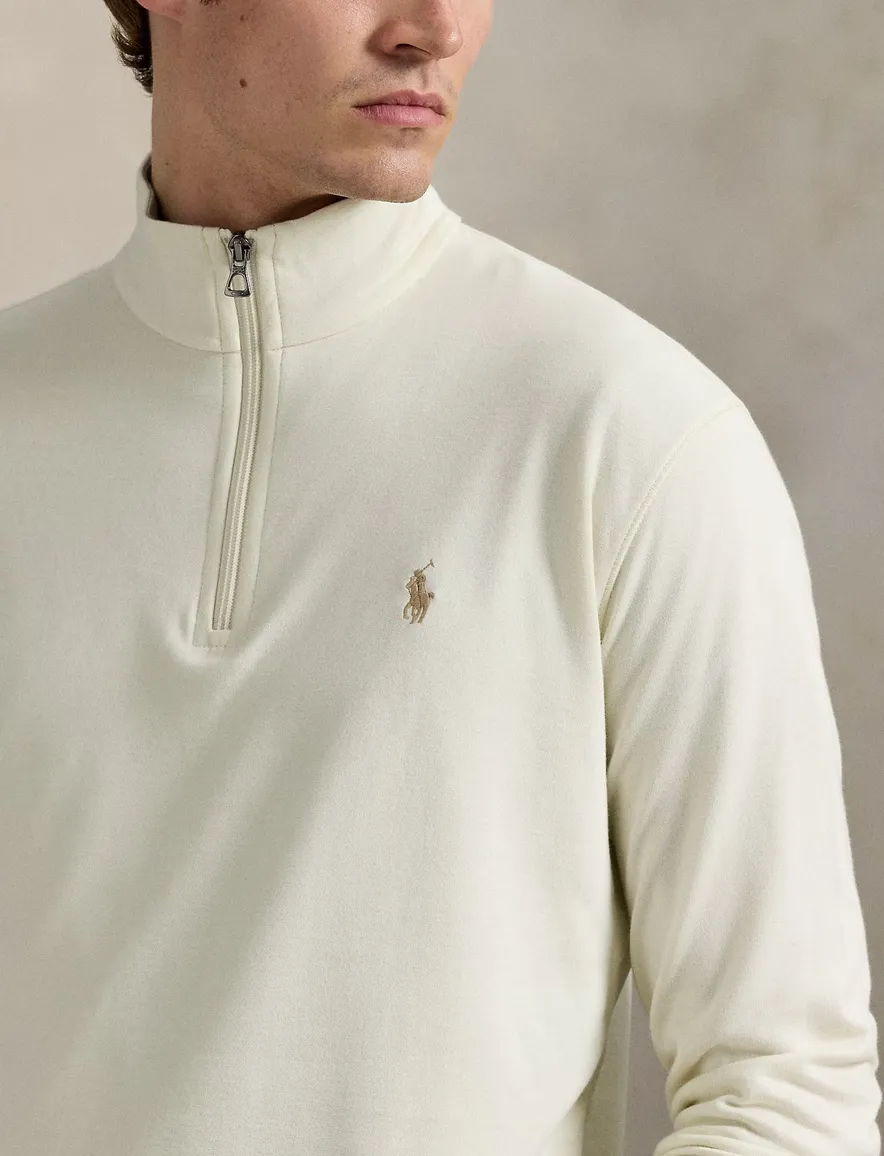 Polo Ralph Lauren Half Zip trui creme effen
