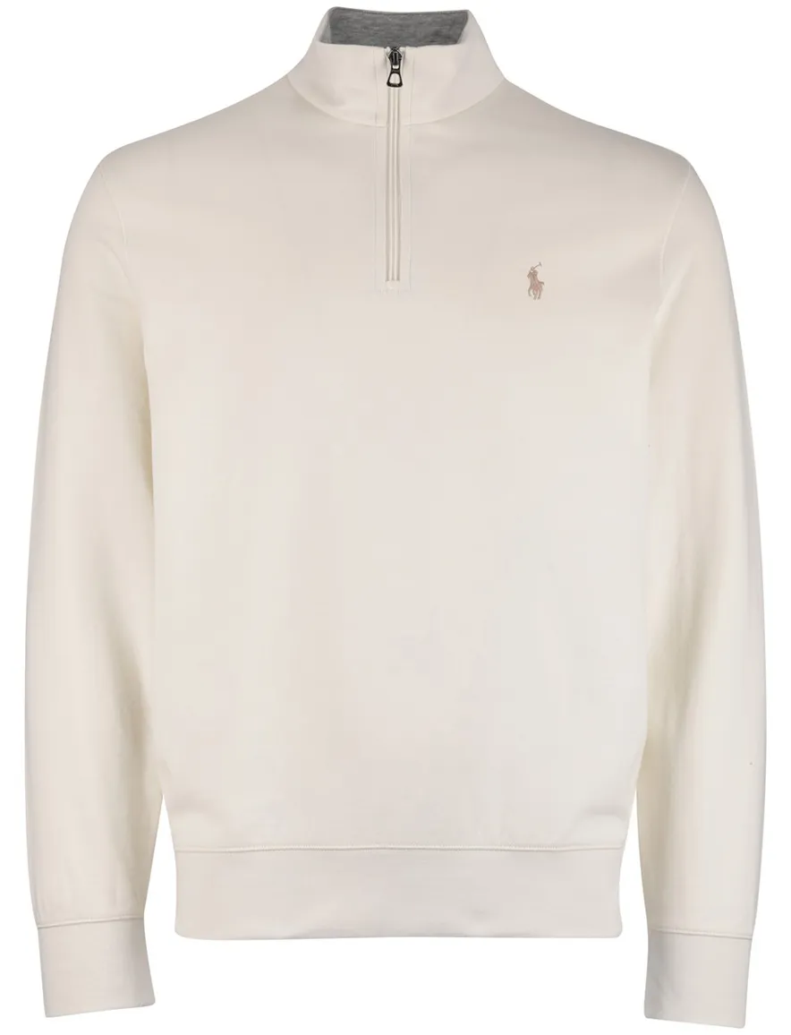Polo Ralph Lauren Half Zip trui creme effen