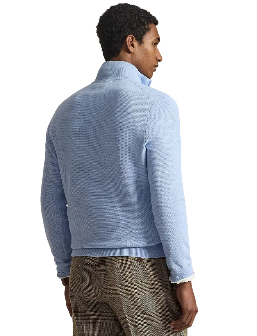 Polo Ralph Lauren half zip trui lichtblauw katoen