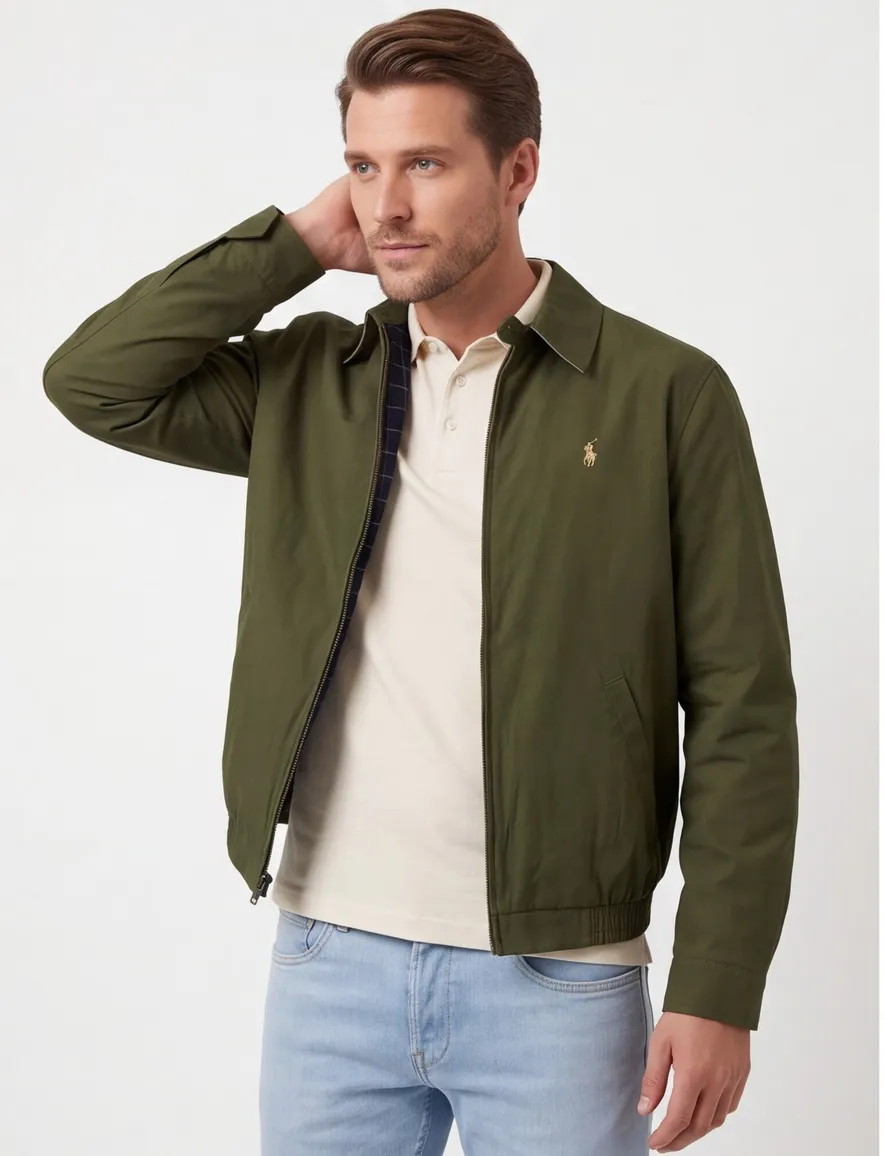 Groene zomerjas Polo Ralph Lauren kort met rits