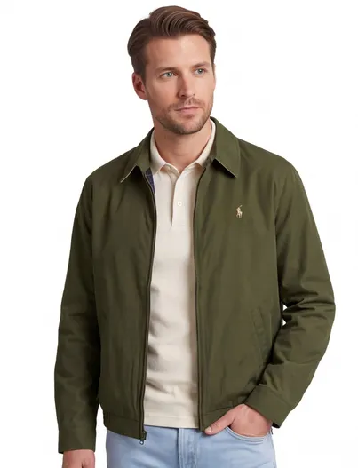 Polo Ralph Lauren Groene zomerjas Polo Ralph Lauren kort met rits