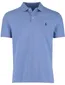 Lichtblauw Polo Polo Ralph Lauren Custom Slim Fit effen blauw logo