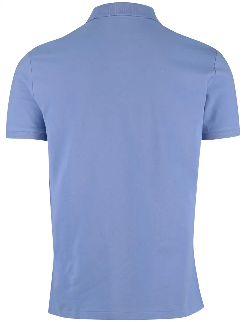 Lichtblauw Polo Polo Ralph Lauren Custom Slim Fit effen blauw logo