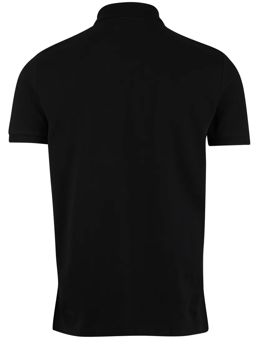 Zwarte Polo Polo Ralph Lauren Custom Slim Fit eenkleurig wit logo