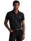 Zwarte Polo Polo Ralph Lauren Custom Slim Fit eenkleurig wit logo
