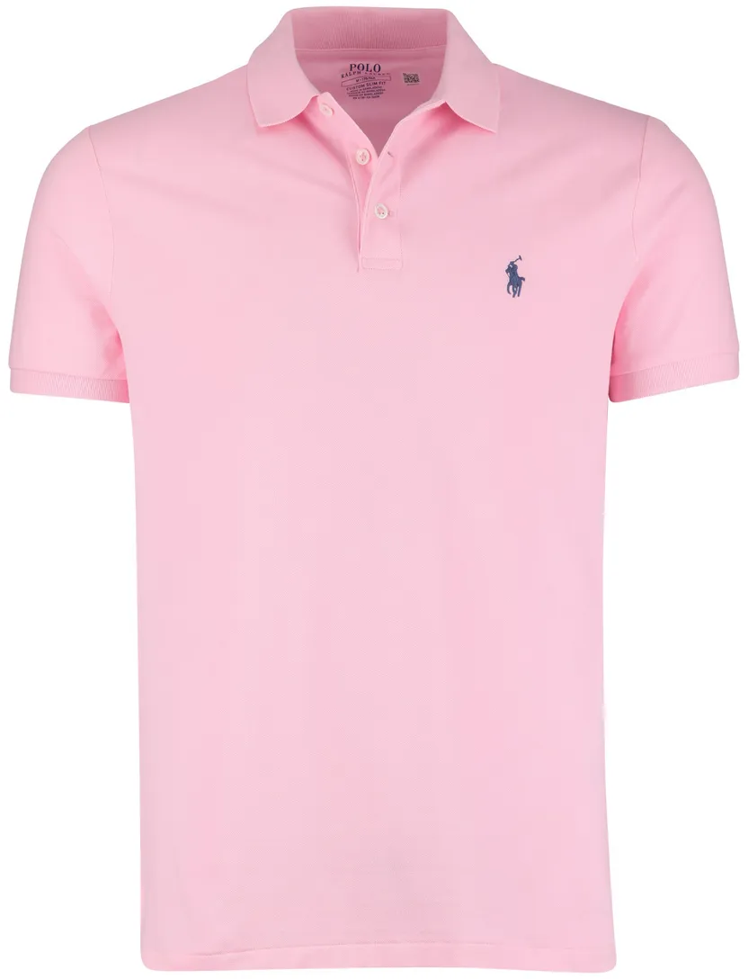 Roze Polo Polo Ralph Lauren Custom Slim Fit eenkleurig paars logo