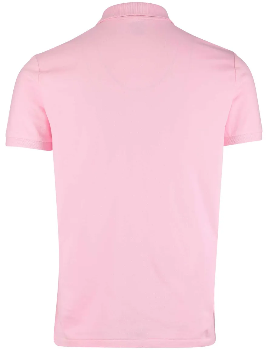 Polo Ralph Lauren Custom Slim Fit Polo Roze effen paars logo