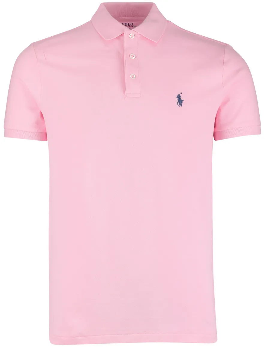 Polo Ralph Lauren Custom Slim Fit Polo Roze effen paars logo