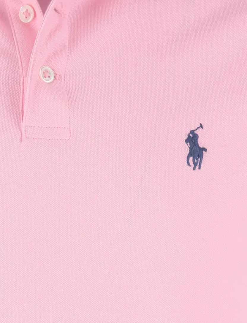 Roze Polo Polo Ralph Lauren Custom Slim Fit eenkleurig paars logo