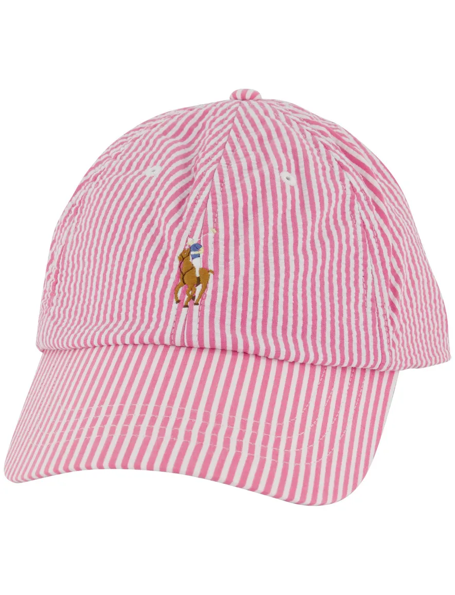 Polo Ralph Lauren Caps roze wit gestreept