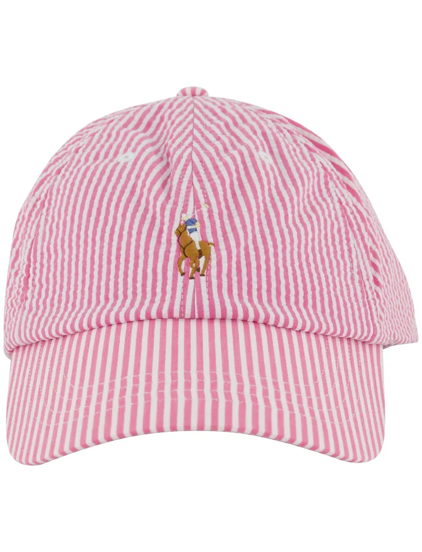 Polo Ralph Lauren Caps roze wit gestreept