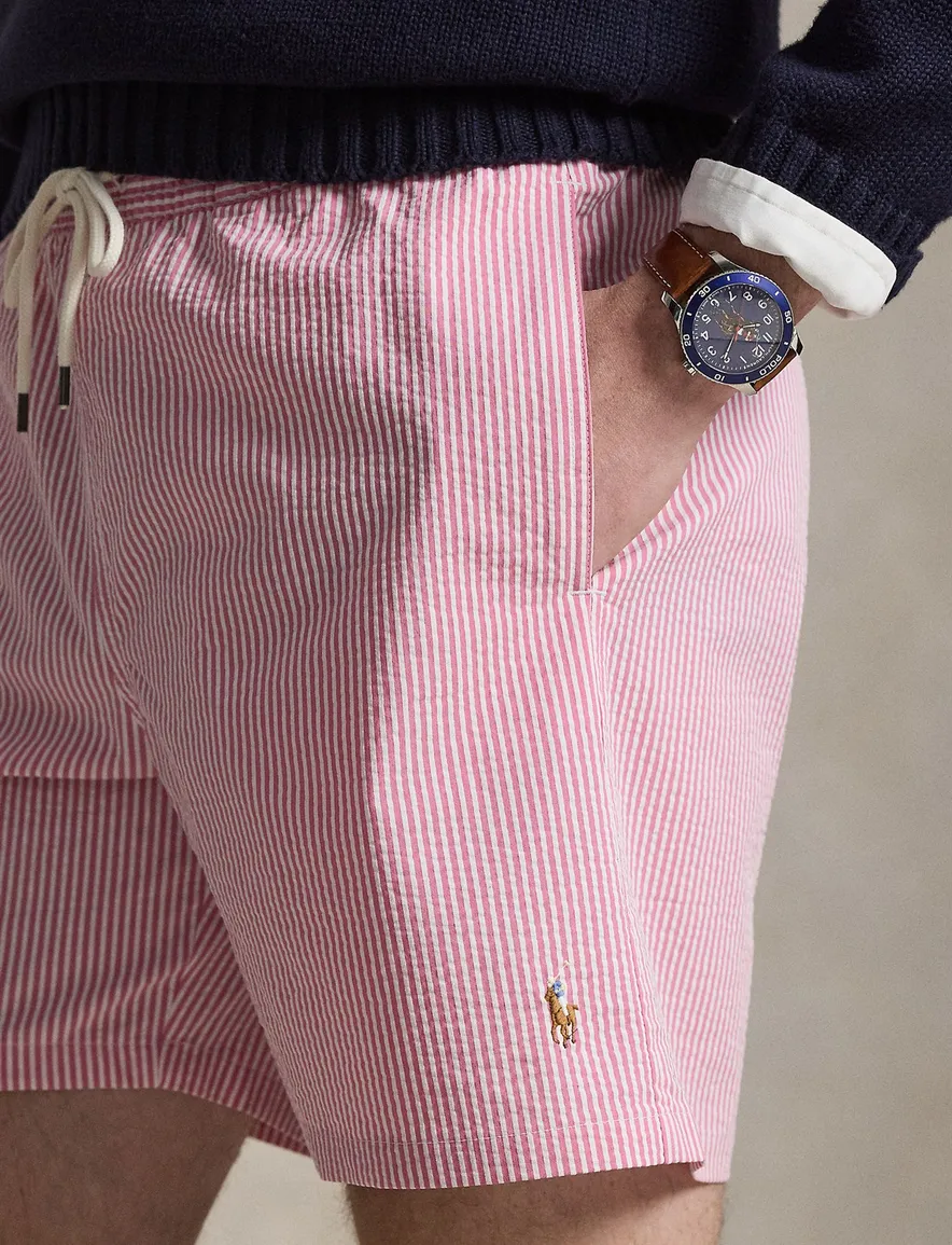 Zwembroek elastische band Polo Ralph Lauren roze strepen