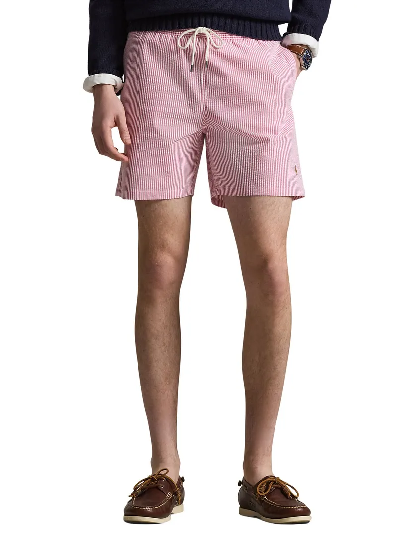 Roze witte gestreepte zwembroek Polo Ralph Lauren