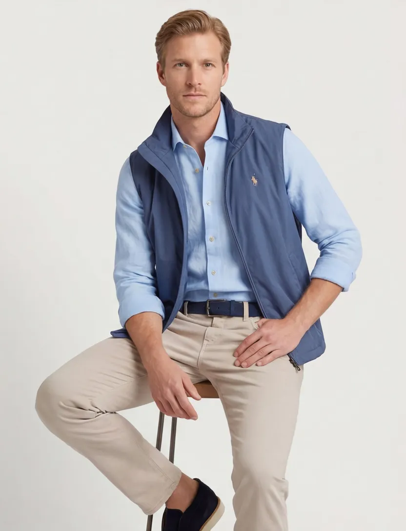 Blauwe bodywarmer Ralph Lauren