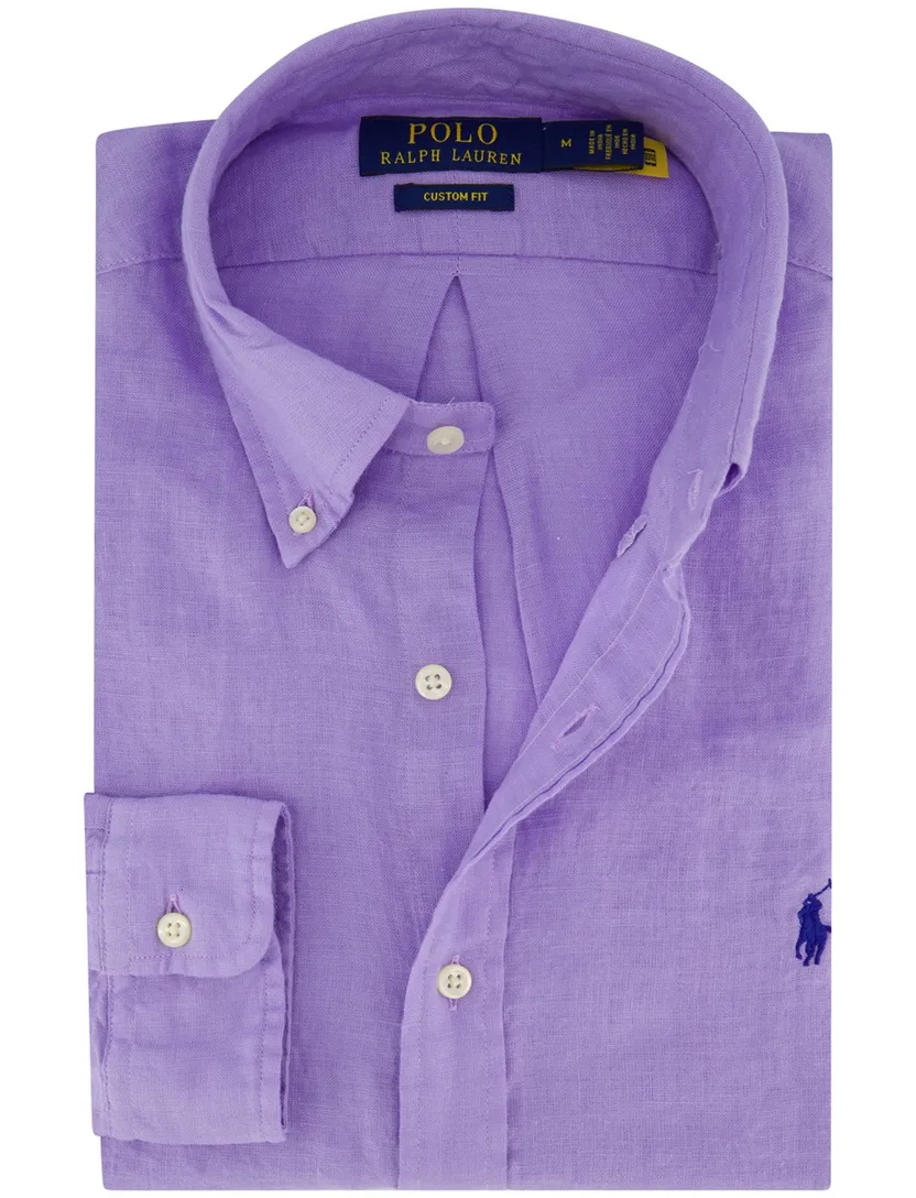 Overhemd paars Polo Ralph Lauren linnen normale fit